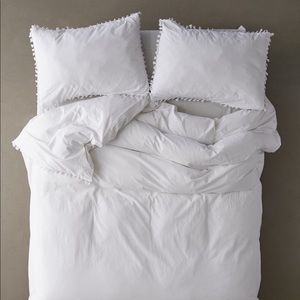 Urban Outfitters Washed Cotton Tassel Duvet Cover